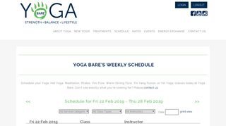 Schedule | Yoga Bare | Mulgrave NSW 2756 Australia