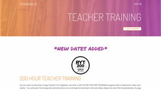Teacher Training - YOGAHOLIC