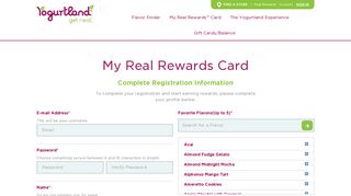 Yogurtland: Real Rewards | Register