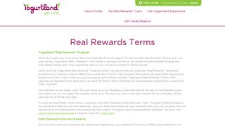 Yogurtland: Real Rewards Terms