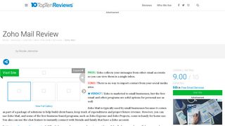 Zoho Mail Review - Pros, Cons and Verdict - Top Ten Reviews