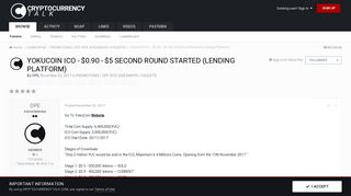 YokuCoin ICO - $0.90 - $5 Second Round Started (Lending Platform ...
