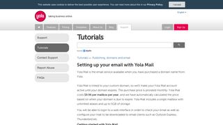 Yola Tutorials: Setting up your email with Yola Mail