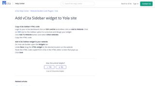 Add vCita Sidebar widget to Yola site – vCita Help ... - Login to vCita