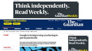 Google is trying to stop you having to put in passwords | Technology ...