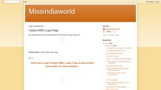 Missindiaworld: Yoobly CRM | Login Page