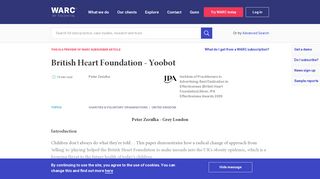 British Heart Foundation - Yoobot | WARC