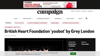 British Heart Foundation 'yoobot' by Grey London - Campaign