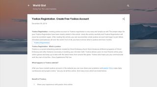Yookos Registration. Create Free Yookos Account - World Gist