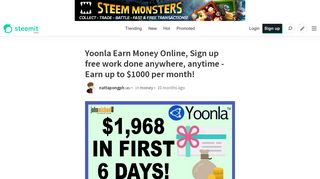 Yoonla Earn Money Online, Sign up free work done anywhere ...