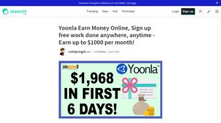Yoonla Earn Money Online, Sign up free work done anywhere ...