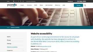 Website accessibility - Yooralla