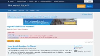 Login Module Position - YooTheme - Joomla! Forum - community, help ...