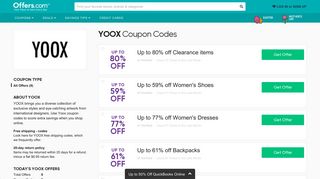 Up to 41% off YOOX Coupon Codes & Coupons 2019 - Offers.com