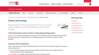 Online Job Postings - Career Centre - York University