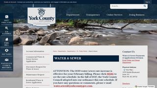 Water & Sewer | York, SC - York County