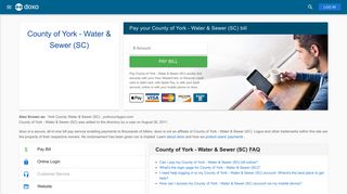 County of York - Water & Sewer (SC): Login, Bill Pay, Customer ... - Doxo