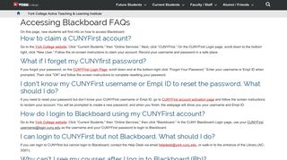Accessing Blackboard FAQs — York College / CUNY