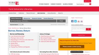 Borrow, Renew, Return | York University Libraries