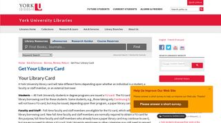 Get Your Library Card | York University Libraries