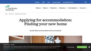 Applying for accommodation: Finding your new home | York St John ...