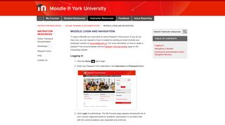 Moodle login and navigation | <span class=