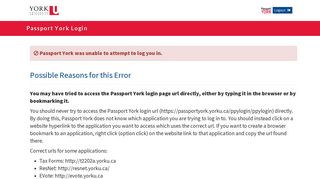 Passport York Login - Computing at York - York University