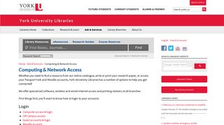 Computing & Network Access | York University Libraries