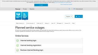 Planned service outages | Yorkshire Bank