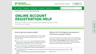 Online account help - Yorkshire Building Society