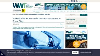 Yorkshire Water to transfer business customers to Three Sixty - WWT