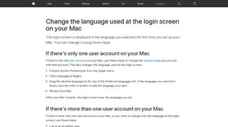 Change the language used at the login screen on your Mac - Apple ...