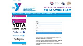 YMCA of the Triangle Area (YOTA) Swim Team : Sign In - TeamUnify