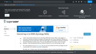 Cannot log in to DSM (Synology NAS) - Super User