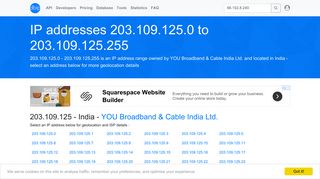 203.109.125 - India - YOU Broadband & Cable India Ltd. - Search IP ...