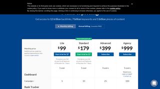 Plans & Pricing - Ahrefs