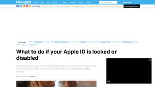 What to do if your Apple ID is locked or disabled - Macworld UK