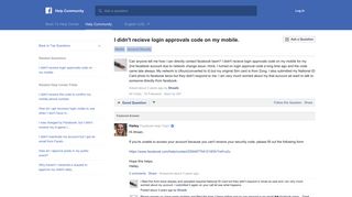 I didn't recieve login approvals code on my mobile. | Facebook Help ...