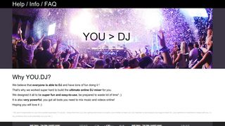 YOU.DJ - Help, Info and FAQ