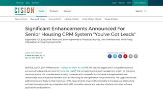 Significant Enhancements Announced For Senior Housing CRM ...