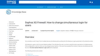 Sophos XG Firewall: How to change simultaneous login for users ...