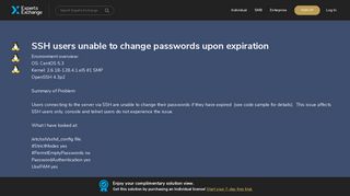 SSH users unable to change passwords upon expiration