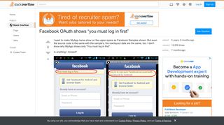 Facebook OAuth shows 