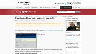 Changing the Please login first text in Joomla 2.5 | InMotion Hosting