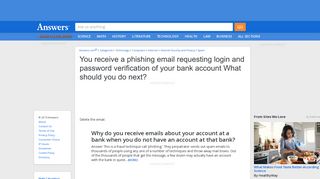 You receive a phishing email requesting login and password ...