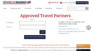 Travel Agent Login - Grand UK Holidays