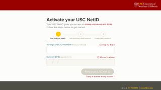 Activate your USC NetID - University of Southern California
