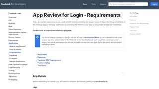 Requirements - Facebook Login - Facebook for Developers