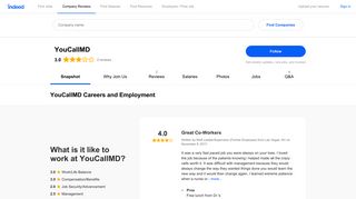 YouCallMD Careers and Employment | Indeed.com