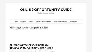 Alifelong Youclick Program Review Scam or Legit - Read Here
